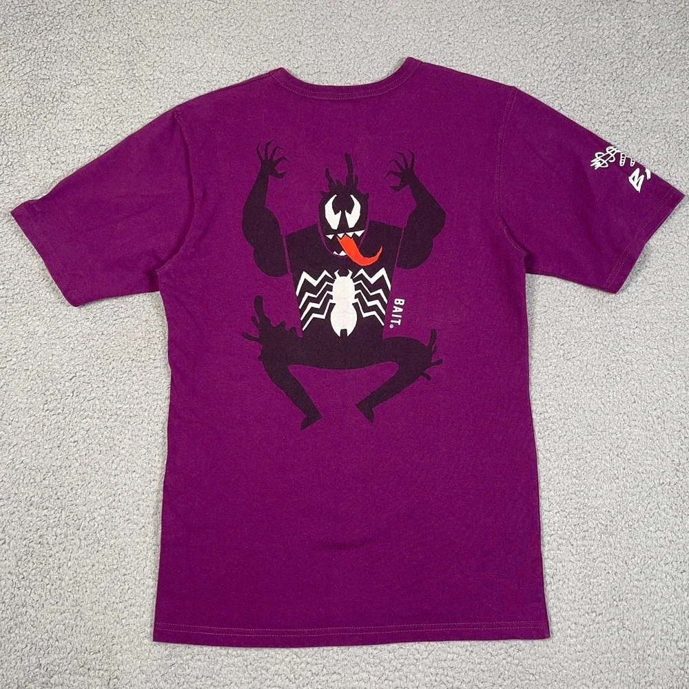 Bait‎ x Marvel Villains T Shirt Mens S Purple Anime Cartoon Screenprint Backhit